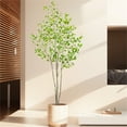 thumbnail image 5 of Huisuilinss Artificial Ficus Tree with Heart-Shaped Leaves-Lush & Full branched,Tall Luxurious Faux Heart-Leaf Ficus Tree,Large Simulated Ficus Tree With Smooth And Shiny Leaves For Home Office Decor, 5 of 7