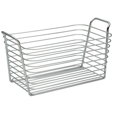 Bath Towel Storage Baskets interdesign classico wire storage organizer basket for bathroom, bath towels, heath and beauty products - medium, chrome ()