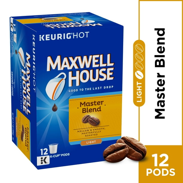 Maxwell House Light Roast Master Blend Coffee K Cup Pods, Caffeinated, 12 ct 3.7 oz Box