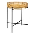 thumbnail image 3 of JONATHAN Y Malia 20" Coastal Bohemian Faux Rattan Round Tray End Table with Metal Base, Natural, TBL2509A, 3 of 6