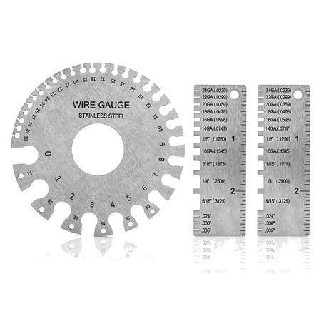 

Double-Sided Wire Gauge Measurement Tool 0-36 and 2Pcs Welding Thickness Gauges Stainless Steel Gauge