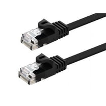 Monoprice Flat Cat6 Ethernet Patch Cable - 1 Feet - Black, Snagless RJ45, Flat, 550MHz, UTP, Pure Bare Copper Wire, 30AWG - Flexboot Series