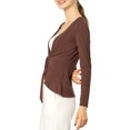 thumbnail image 4 of Allegra K Women's Open Tie Crop Knit Metallic Ruffled Cardigan, 4 of 6