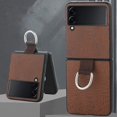 thumbnail image 6 of for Samsung Galaxy Z Flip 4 Case with Ring Holder Slim Fit Leather PC Hard Protective Phone Case Compatible with Galaxy Z Flip 4 5G 2022-Brown, 6 of 12