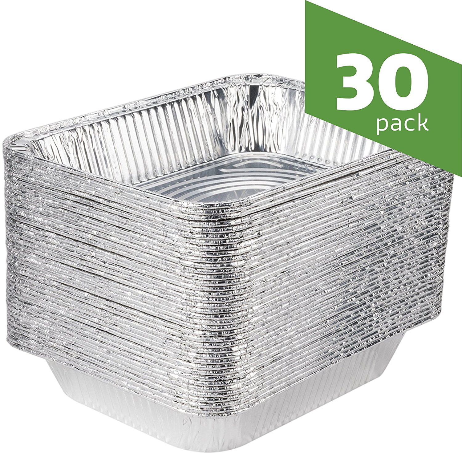 FLHOPE Half Size Deep Steam Table Pans Premium Disposable Baking Pans Aluminum Foil Pans 30 Pack 
