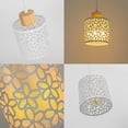 thumbnail image 4 of FSLiving Adjustable Wire Length H-Type Track Pendant Light E26 Wood Base Retro White Floral Pattern Shade for Pantry Farmhouse Bar Sink (Bulb & Ceiling Track Sold Separately) - 1 Light, 4 of 6