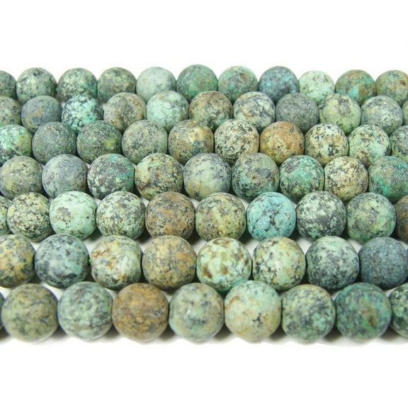 8mm 15.5 Inches African Turquoise Dark Matte Beads Genuine Gemstone Natural Jewelry Making