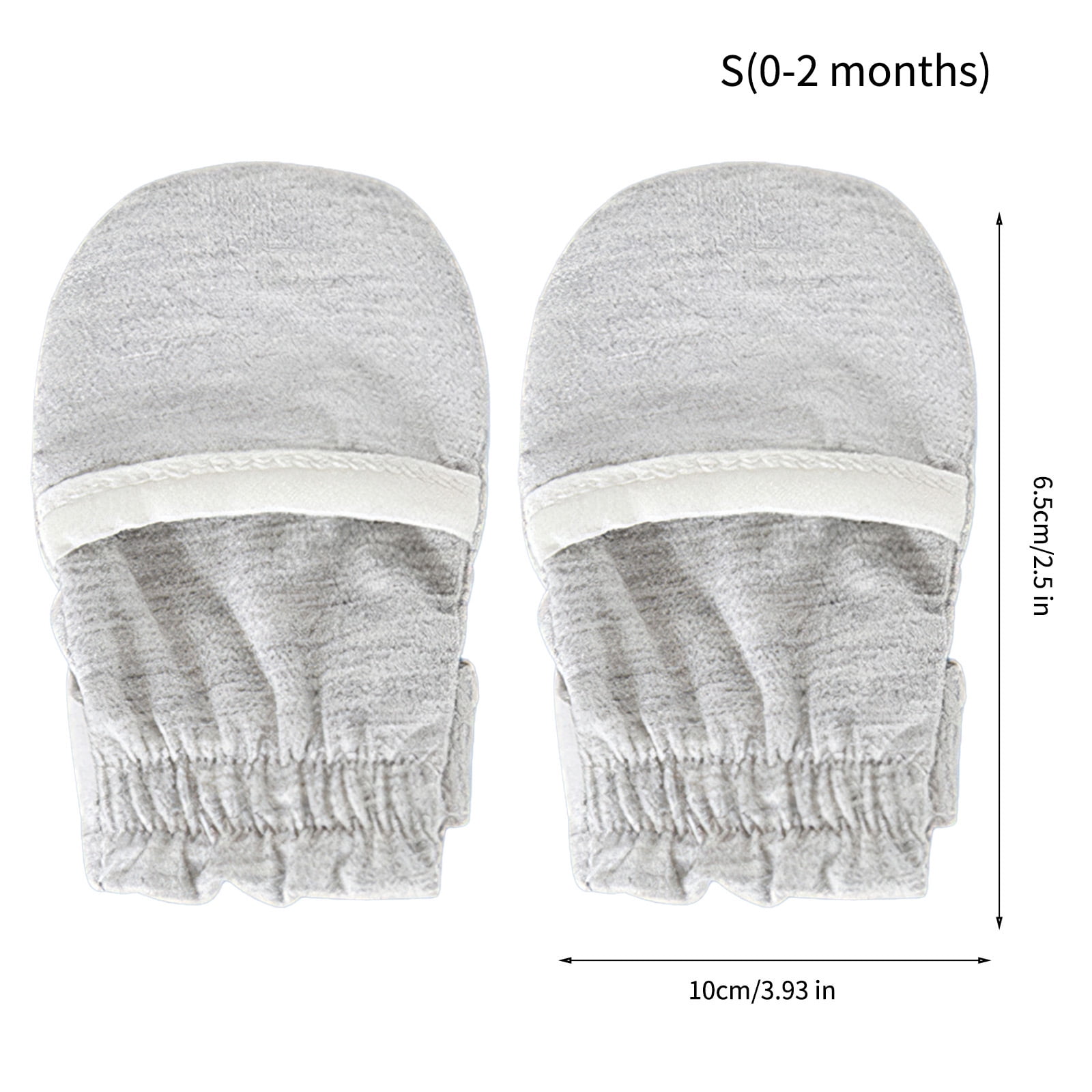 2 Or 4 Pairs Baby Boys Girls Anti Scratch Mittens With Wrist Cuffs Grey Colour 