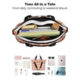 thumbnail image 4 of Tote Bag for Women - Halloween Jack O Lantern Silhouettes Pattern Shoulder Bag - Large Utility Work Duffle Bag with Zipper Handbag for Travel, Work, Sprots, 4 of 5