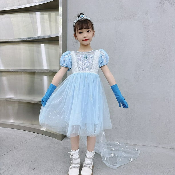 Vestido de princesa Elsa con capa para niña, vestido de verano para niño, vestido de manga larga para niño, vestido de fiesta de frozen Elsa para bebé, vestido Rh infantil zhangyuxiang unisex