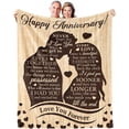thumbnail image 1 of LHSHID Anniversary Wedding Gifts for Couple Husband Blanket Best Romantic Anniversary Marriage Gift for Couple Mom Dad Parents Happy Anniversary for Girlfriend Boyfriend Gifts Throw Blanket 30"x40", 1 of 7