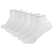 Bamboo Lightweight Women Ankle Sock Breathable Thin Mesh Top Socks for summer Anti Odor Low Cut Cooling Sock 5 Pairs (White, Medium)