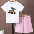 thumbnail image 2 of KPOPLK 6 12 18 24 Months 3T 4T 5T 6T 7T Toddler Boys Clothes Set Short Sleeve T-Shirt and Shorts Summer 2 PCS Outfit for 6M-3Y(4-5 Years,L), 2 of 4