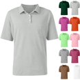 thumbnail image 3 of Polo Shirts for Women Button Collared Summer Short Sleeve Tops Lightweight Work Golf Shirt Womens Blouses Light Gray L, 3 of 9