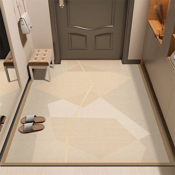 Xiao Hua Alfombra de baño antideslizante de felpa peluda, lavable a máquina, color caqui, 24 x 16 pulgadas