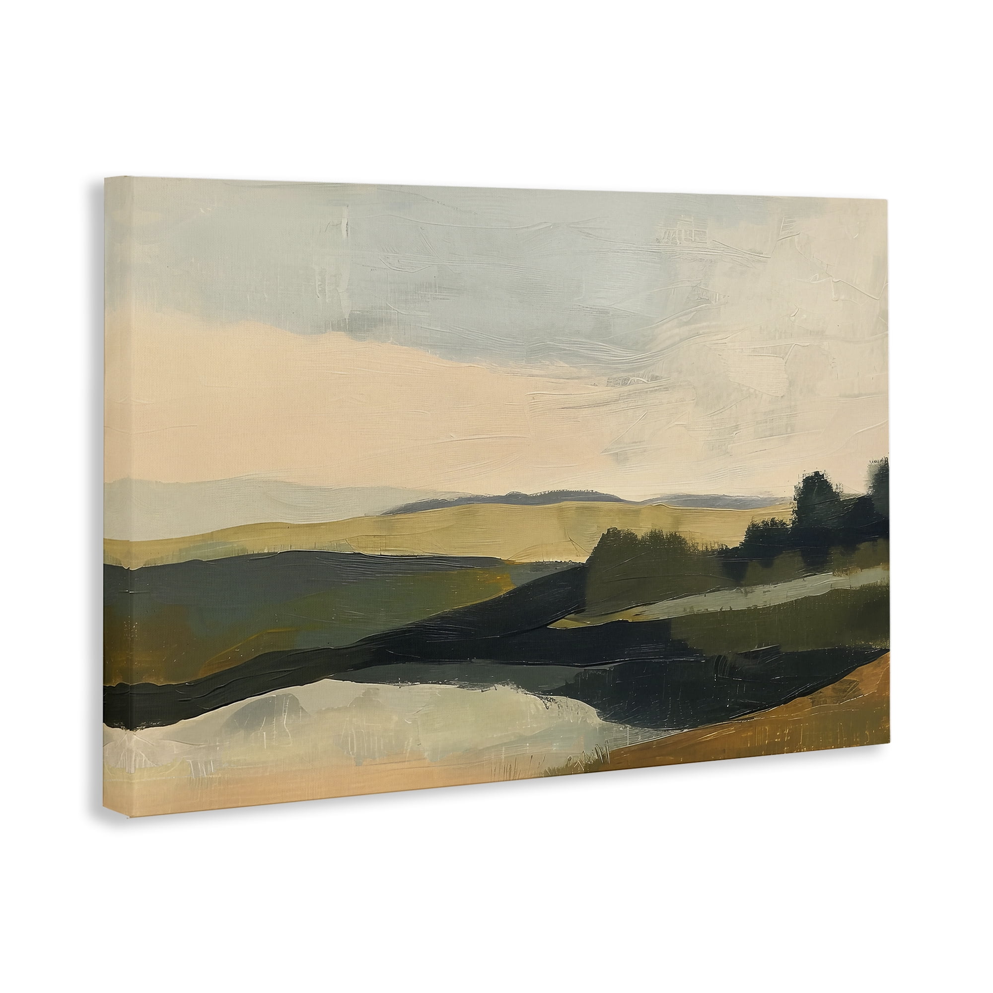 Stupell Industries Green Hills Painting Landscape & Nature Painting Wrapped Canvas Art Print Wall Art, 36 x 24