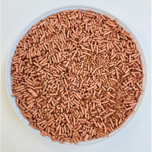 Rose Gold All The Way Confetti Sprinkles, Cake, Cookie, Donut, Cakepop Toppings, 6 oz.