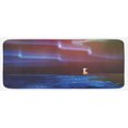 thumbnail image 1 of Fantasy Kitchen Mat, Woman on Beach Psychedelic Design Aurora Borealis Sky Star Nature Picture Print, Plush Decorative Kitchen Mat with Non Slip Backing, 47" X 19", Blue Purple, by Ambesonne, 1 of 1