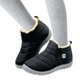 thumbnail image 3 of YOUSNH Childrens Winter Childrens Boots Flat Splashing Warm Short Tube Snow Boots Girls Boots Black 3.5, 3 of 5