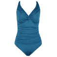 thumbnail image 5 of Hilor Women's One Piece Swimsuits Pin Tucked Surplice Swimwear Tummy Control Bathing Suits Monokinis, 5 of 9