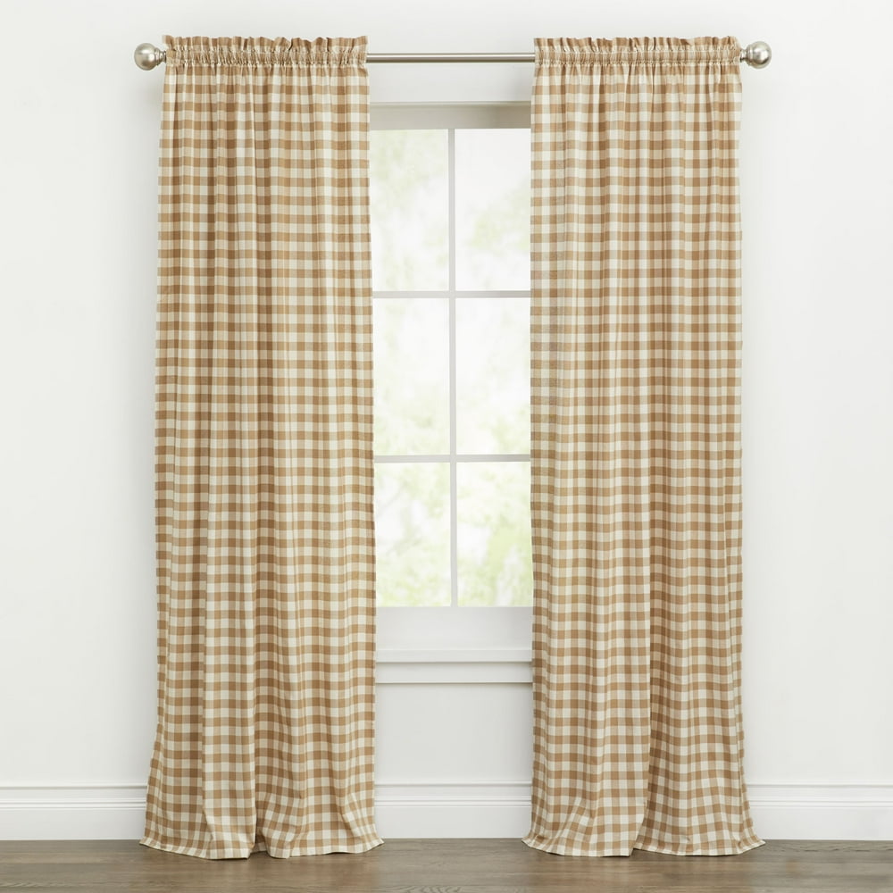 Woven Trends Farmhouse Curtains Kitchen Decor, Buffalo Plaid Curtains