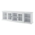 thumbnail image 5 of Walker Edison Transitional Glass-Door TV Stand for TVs up to 90”, White, 5 of 12