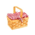 thumbnail image 2 of Red Gingham Hand Basket, 2 of 3