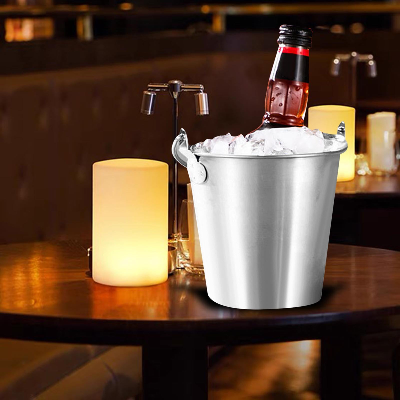 Stainless Steel Ice Bucket Ice with Clamp Comfortable Carry Handle Fashionable Appearance Durable Ice Cube Container for Dining Room 7L, Other