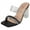 Black, variant on Shoes Women Clear Block Mule High Heels Square-Toe Sandals Strap Bling Rhinestone VENICE-1 Silver 6.5