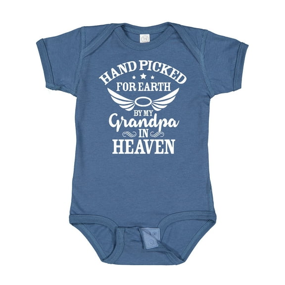Inktastic Handpicked for Earth by My Grandpa in Heaven Angel Wings Boys or Girls Baby Bodysuit
