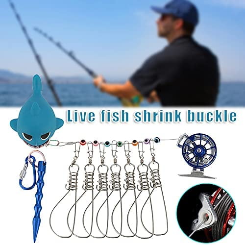 Portable Adjustable Fish Stringer with Reel Steel Wire, Fishing
