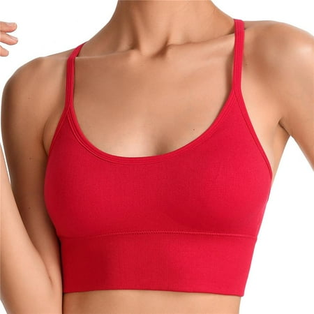 

Spdoo Strap Cutout Sling Nylon Sports Bra for Woman 36 Red