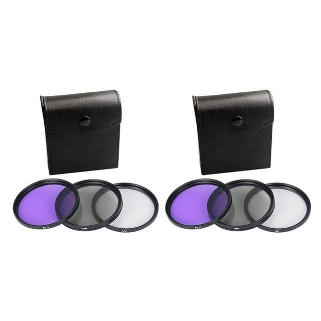 ZLight 3 Pcs 3-in-1 Lens Filter with Bag 49MM 52MM 55MM 58MM 62MM 67MM 72MM 77MM Protector Filtering Circular Polarizer Carrying Case 55mm 2Set
