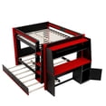 thumbnail image 5 of Mirightone Wood Full over Full Gaming Bunk Bed with Desk and LED light, Bunk Bed with Trundle and Storage, Bunk Trundle Bed for Gamer Adults Teens, Red+Black, 5 of 8