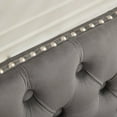 thumbnail image 3 of MAYEERTY Velvet Dining Loveseat Bench - 2-Seat, Tufted, Handmade Buttons, Wing Back, Brushed Silver Legs, Mid-Century Modern, Gray, Single Pack, 3 of 6