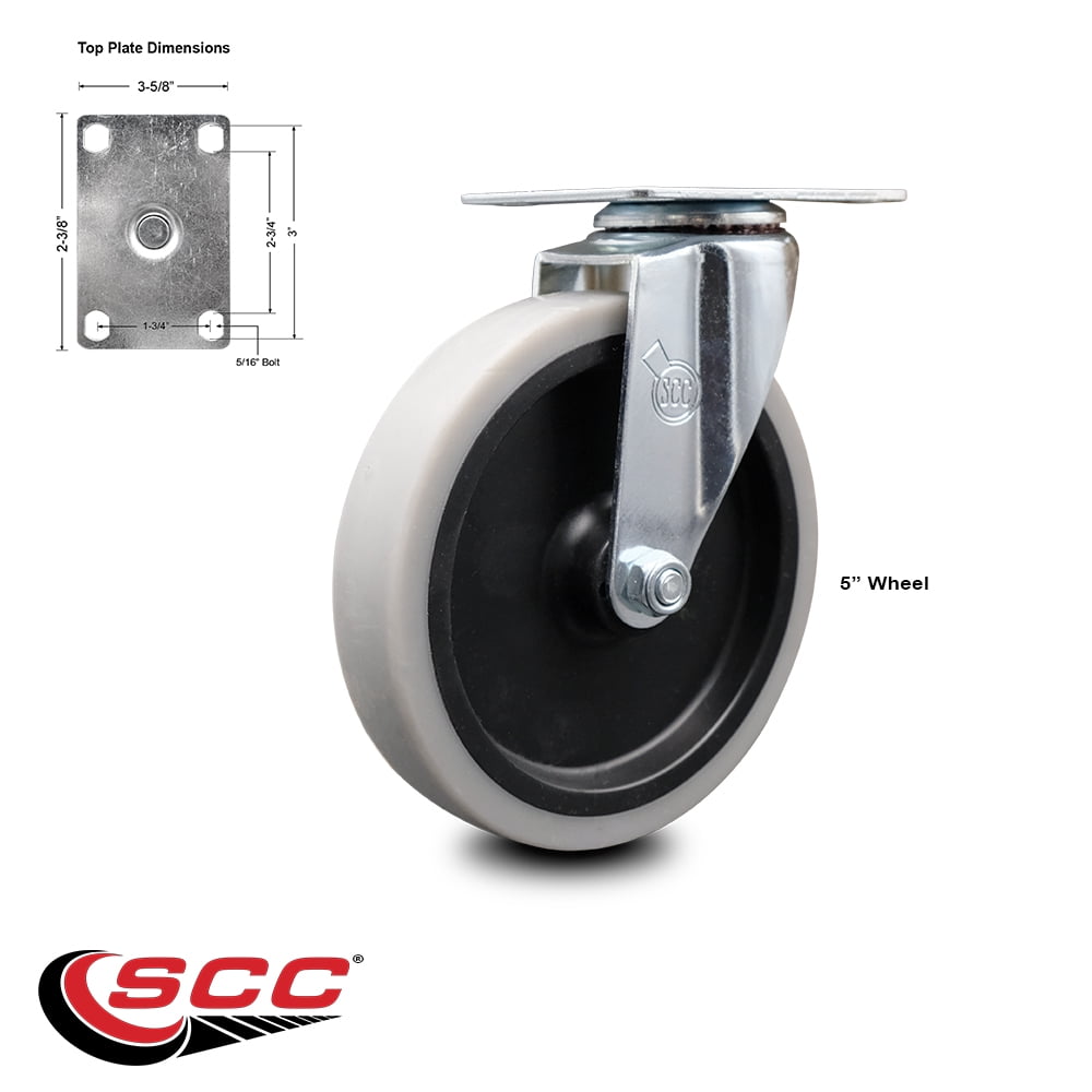 5 Inch Thermoplastic Rubber Wheel Top Plate Swivel Caster Service Caster Brand