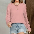 thumbnail image 2 of Annhoo Crochet Sweaters for Women Casual Long Sleeve Crewneck Knitwear Fall Fashion Cutout Pullover Tops, 2 of 7