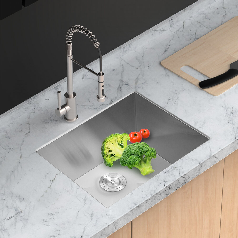 Undermount Kitchen Sink, Laundry Sink 21 Inch - 21 x 18 x 12 Inch Undermount Laundry Utility Sink Deep Single Bowl 16 Gauge Stainless Steel Laundry Tub Sinks, Stainless Steel Kitchen Sink