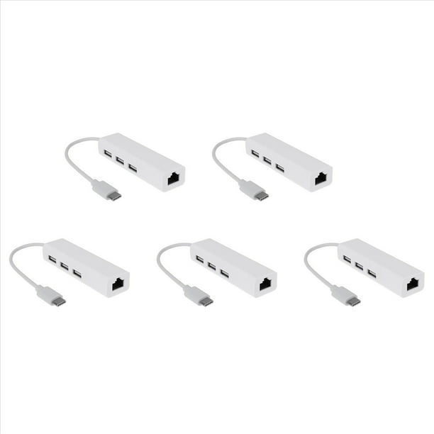 5X USB-C USB 3.1 Tipo C A USB RJ45 Ethernet Lan Adaptador Hub Cable para PC