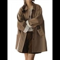 thumbnail image 1 of Chaqueta Vaquera Holgada con Botones de Gran Tamaño para Mujer Marrón M, 1 of 10