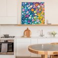 thumbnail image 6 of Colorful Spring Floral Wall Art Painting on Canvas, Modern Oil Painting Abstract Art Canvas Art Home Prints Wall Art Framed Modern Artwork for Living Room Bedroom Wall Decor 12x12in, 6 of 9