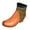 Orange, variant on Women's Western Cowboy Boots Stitched Pointed Toe Stacked Mid Heel Ankle Boots