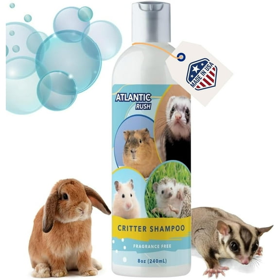 Critter Shampoo for Small Pets - 8oz Small Animal Fragrance Free Shampoo For Ferrets, Guinea Pigs, Hedgehogs, Sugar Gliders, Rabbits, and Hamsters