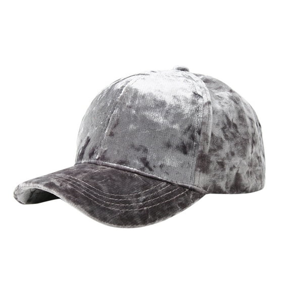 TOOYOU Baseball Caps Female Summer Casual Solid Color Velvet Hat Visors Caps Gray