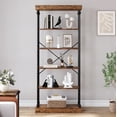 thumbnail image 3 of Bingirl 74 - Inch Brown 6 - Tier Book Rack with Metal Frame and Wooden Shelves - Storage Organizer for Home, Office, Living Room or Kitchen, 3 of 6