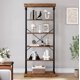 thumbnail image 3 of 74 - pulgada brown 6 - tier book rack con metal frame y de madera estantes - almacenamiento organizer para home, oficina, sala de estar o kitchen, 3 of 6