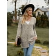 thumbnail image 3 of Chiclily Women's Fall Cardigan Lightweight Soft Knit Cardigan Khaki Small Long Sleeve Open Front Coat with Pockets, 3 of 7