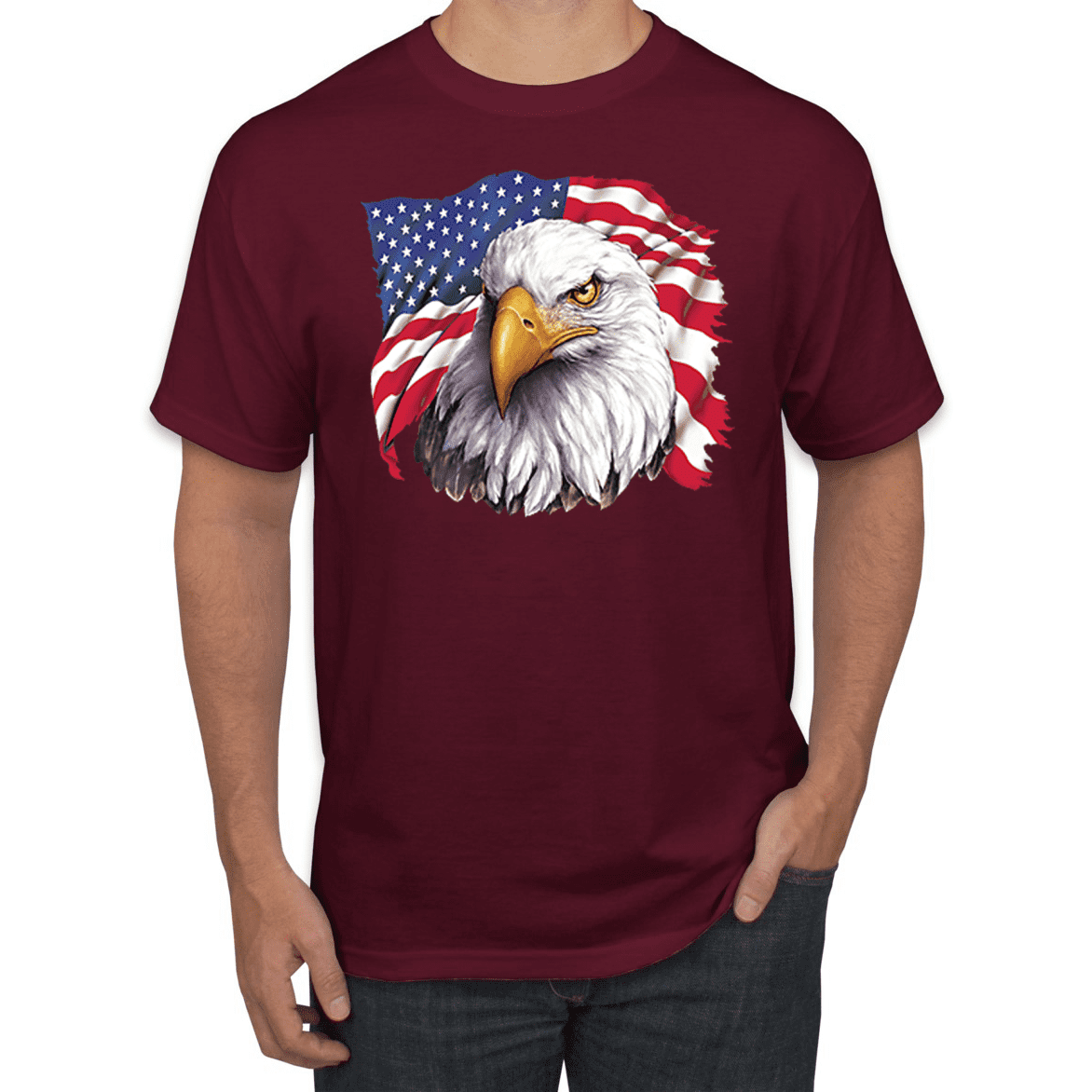 Mens Fourth of July Eagle Cotton Casual Tank Tops Graphics T-Shirts Tee