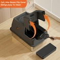 thumbnail image 2 of Stainless Steel Covered Litter Box, Large Top Entry Metal Litter Box for Cats, Dog Proof Litter Boxes with Flip Cover, Removable Top and Litter Scooper, Easy to Clean, 2 of 7