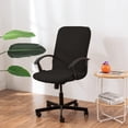 thumbnail image 1 of Hltser Computer Office Chair Cover -Removable Washable Waffle Anti-dust Desk Chair Protectors (Black  Medium), 1 of 6